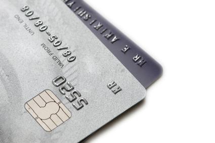 two credit cards isolated on the white